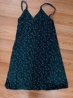 Brandy Melville Dark Green Mini Floral Dress